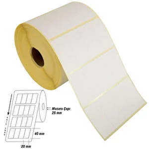 20 mm x40 mm 5 li Etiket